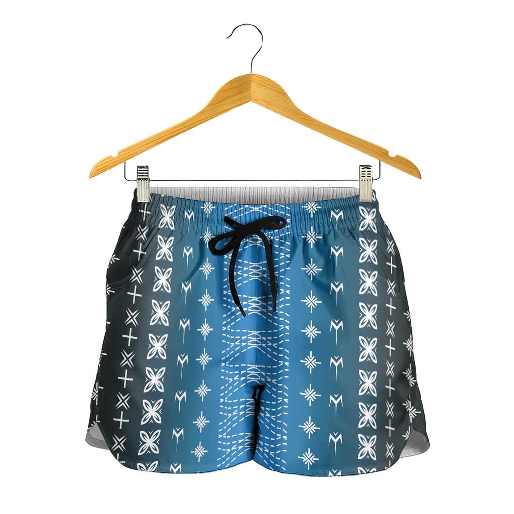 Blue Samoa Malu Tattoo Inspired Shorts for Women