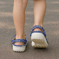 Blue Samoa Manuia Le Kerisimasi Clogs Shoes Pacific Patchwork Xmas Vibes - Polynesian Pride