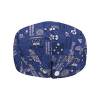 Blue Samoa Manuia Le Kerisimasi Jeff Hat Pacific Patchwork Xmas Vibes - Polynesian Pride