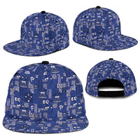 Blue Samoa Manuia Le Kerisimasi Snapback Cap Pacific Patchwork Xmas Vibes - Polynesian Pride
