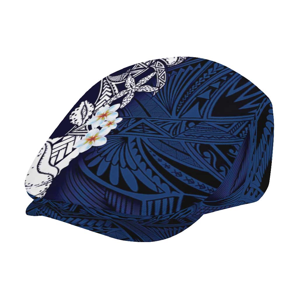 Blue Samoa Tattoo Jeff Hat Plumeria Samoan Ocean Tatau Pattern - Polynesian Pride