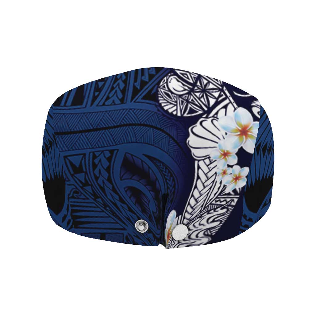 Blue Samoa Tattoo Jeff Hat Plumeria Samoan Ocean Tatau Pattern - Polynesian Pride