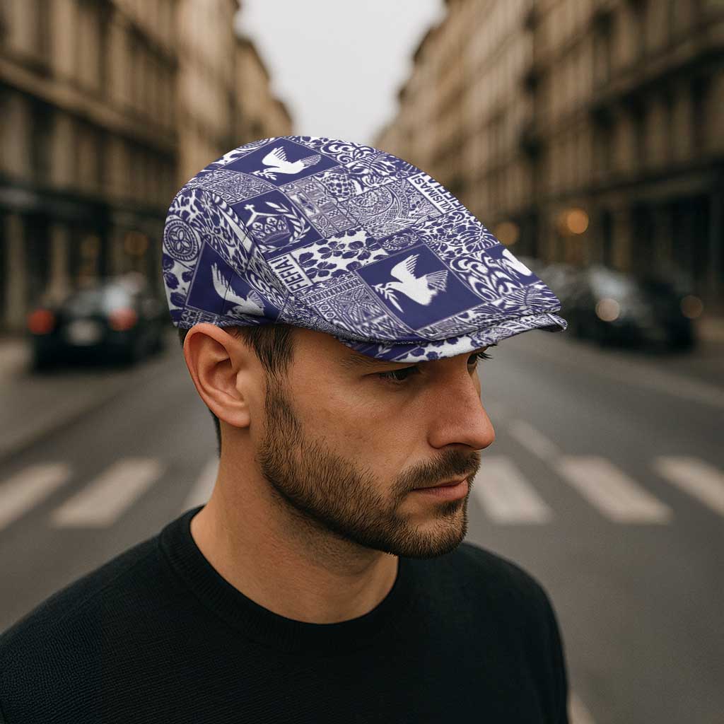 Blue Tonga Kilisimasi Fiefia Jeff Hat Pacific Patchwork Xmas Vibes - Polynesian Pride