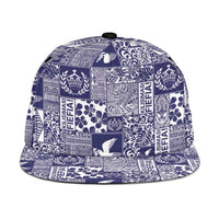Blue Tonga Kilisimasi Fiefia Snapback Cap Pacific Patchwork Xmas Vibes - Polynesian Pride
