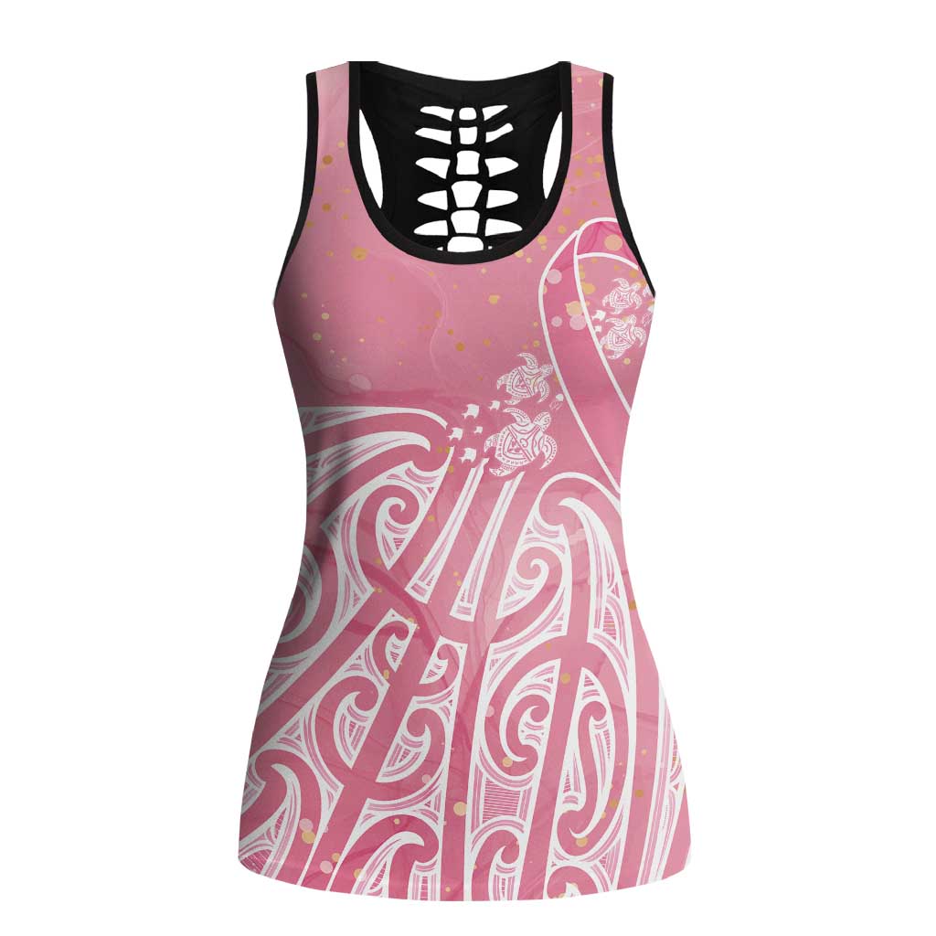 Breast Cancer Awareness Maori Hollow Tank Top Kia Kaha Kia Maia Kia Manawanui - Polynesian Pride