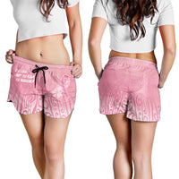 Breast Cancer Awareness Maori Shorts for Women Kia Kaha Kia Maia Kia Manawanui - Polynesian Pride