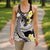 Brown and Black Hawaii Shark Tattoo Hollow Tank Top Puakenikeni Lei Plumeria Polynesian Pattern - Polynesian Pride