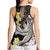 Brown and Black Hawaii Shark Tattoo Hollow Tank Top Puakenikeni Lei Plumeria Polynesian Pattern - Polynesian Pride