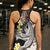 Brown and Black Hawaii Shark Tattoo Hollow Tank Top Puakenikeni Lei Plumeria Polynesian Pattern - Polynesian Pride