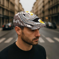 Brown and White Hawaii Shark Tattoo Jeff Hat Puakenikeni Lei Plumeria Polynesian Pattern - Polynesian Pride