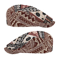 Brown Bula Fiji Jeff Hat Unique Masi Tapa Pattern - Polynesian Pride