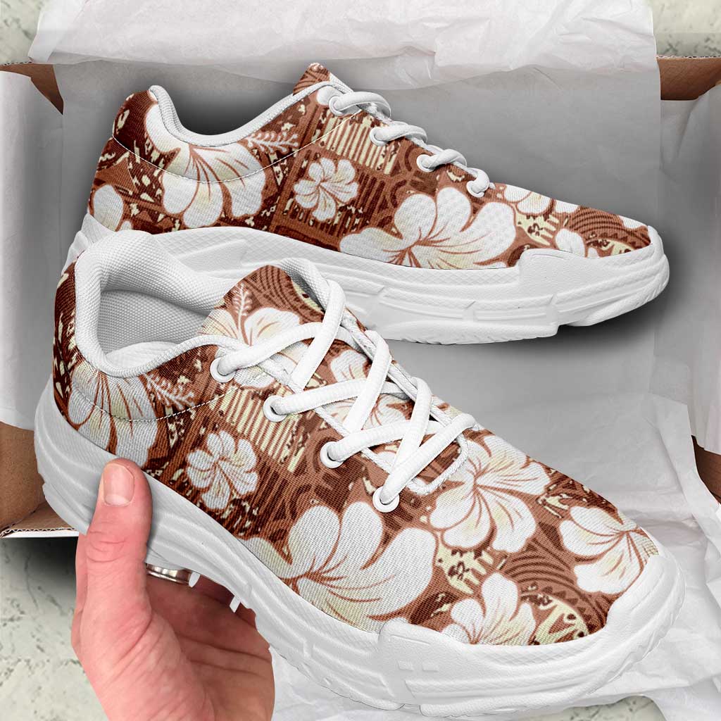 Brown Bula Fiji Masi Hibiscus Seamless Chunky Sneakers