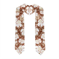 Brown Bula Fiji Masi Hibiscus Seamless Graduation Stole