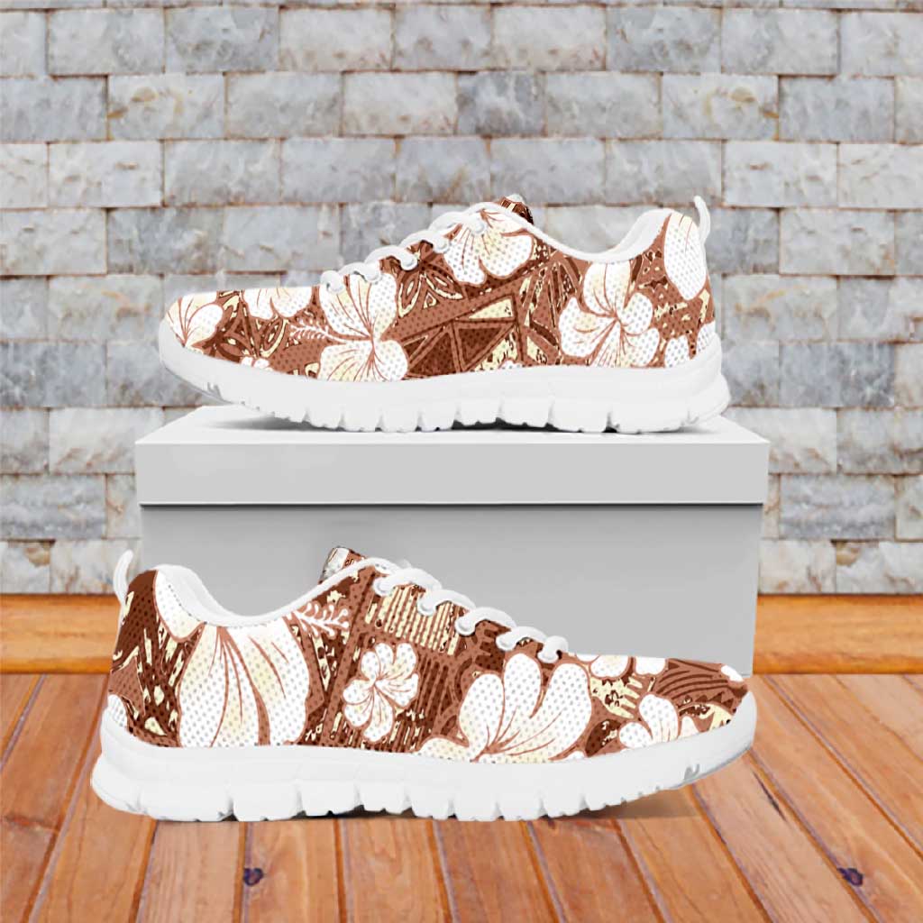 Brown Bula Fiji Masi Hibiscus Seamless Sneakers