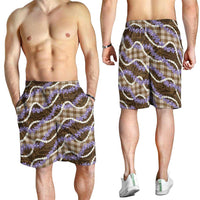 Brown Hawaii Palaka Honohono Pikake Shorts for Men Hawaiian Orchid Lei Polynesian Pattern - Polynesian Pride