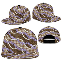 Brown Hawaii Palaka Honohono Pikake Snapback Cap Hawaiian Orchid Lei Polynesian Pattern - Polynesian Pride