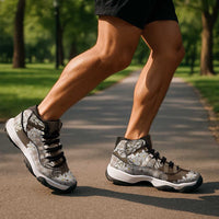 Brown Hawaii Tiare and Shell Lei Sneakers J11 Hawaiian Palaka Luxury Vibes - Polynesian Pride