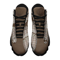 Brown Hawaii Tiare and Shell Lei Sneakers J13 Hawaiian Palaka Luxury Vibes - Polynesian Pride