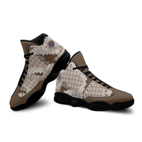 Brown Hawaii Tiare and Shell Lei Sneakers J13 Hawaiian Palaka Luxury Vibes - Polynesian Pride