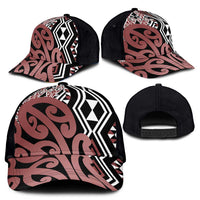 Brown New Zealand Classic Cap Aotearoa Kowhaiwhai Mix Taniko Art LT14