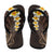 Brown Polynesia Flip Flops Plumeria Tropical Leaves Galaxy Polynesian Art - Polynesian Pride
