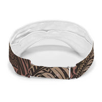 Brown Polynesia Sun Visor Cap Plumeria Tropical Leaves With Galaxy Polynesian Art