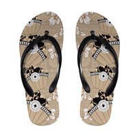 Bula Fiji Iri Buli Flip Flops Woven Fan With Fijian Tapa - Polynesian Pride