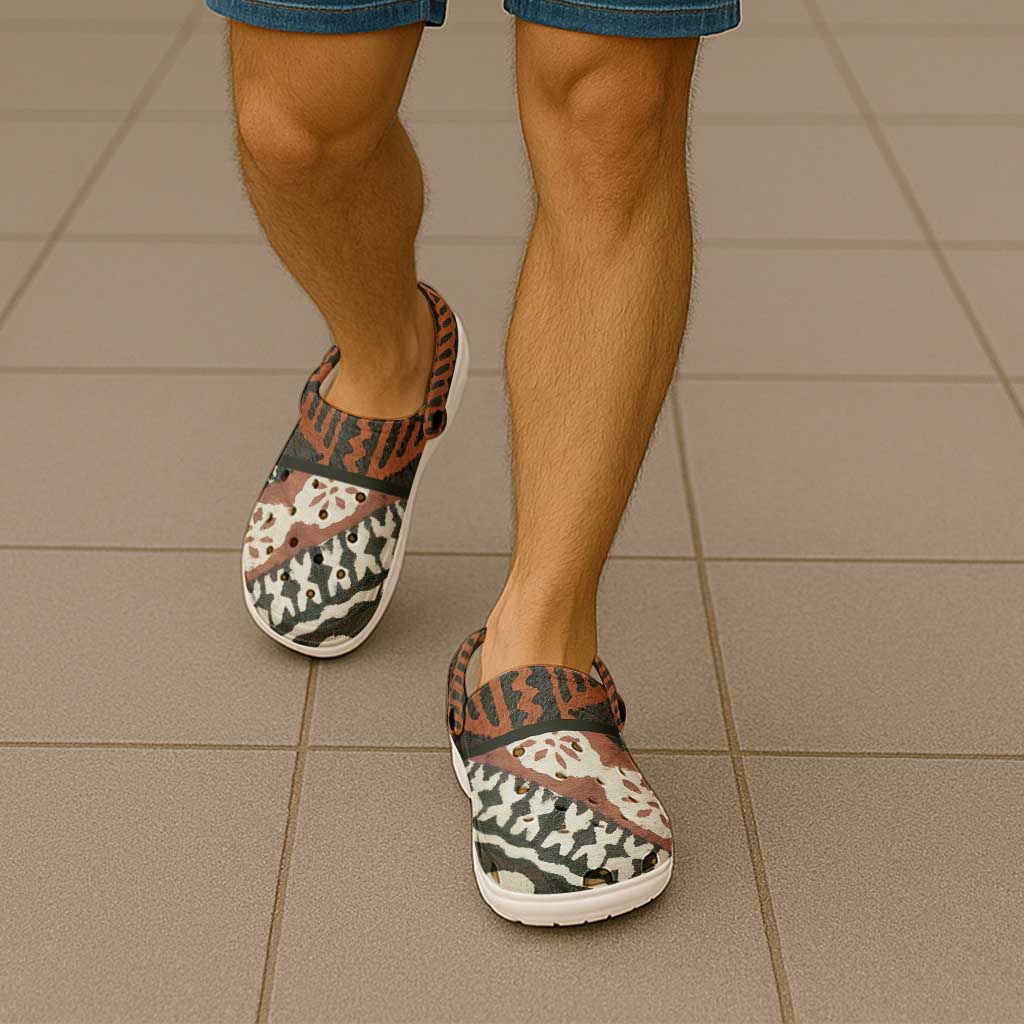 Bula Fiji Tapa Clogs Shoes Fijian Masi Vintage Vibes - Polynesian Pride