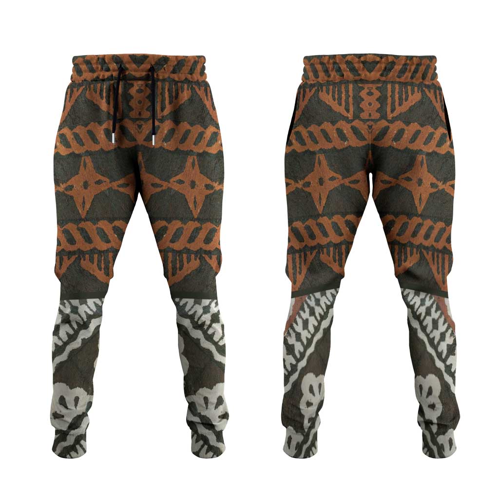 Bula Fiji Tapa Jogger Pants Fijian Masi Vintage Vibes - Polynesian Pride
