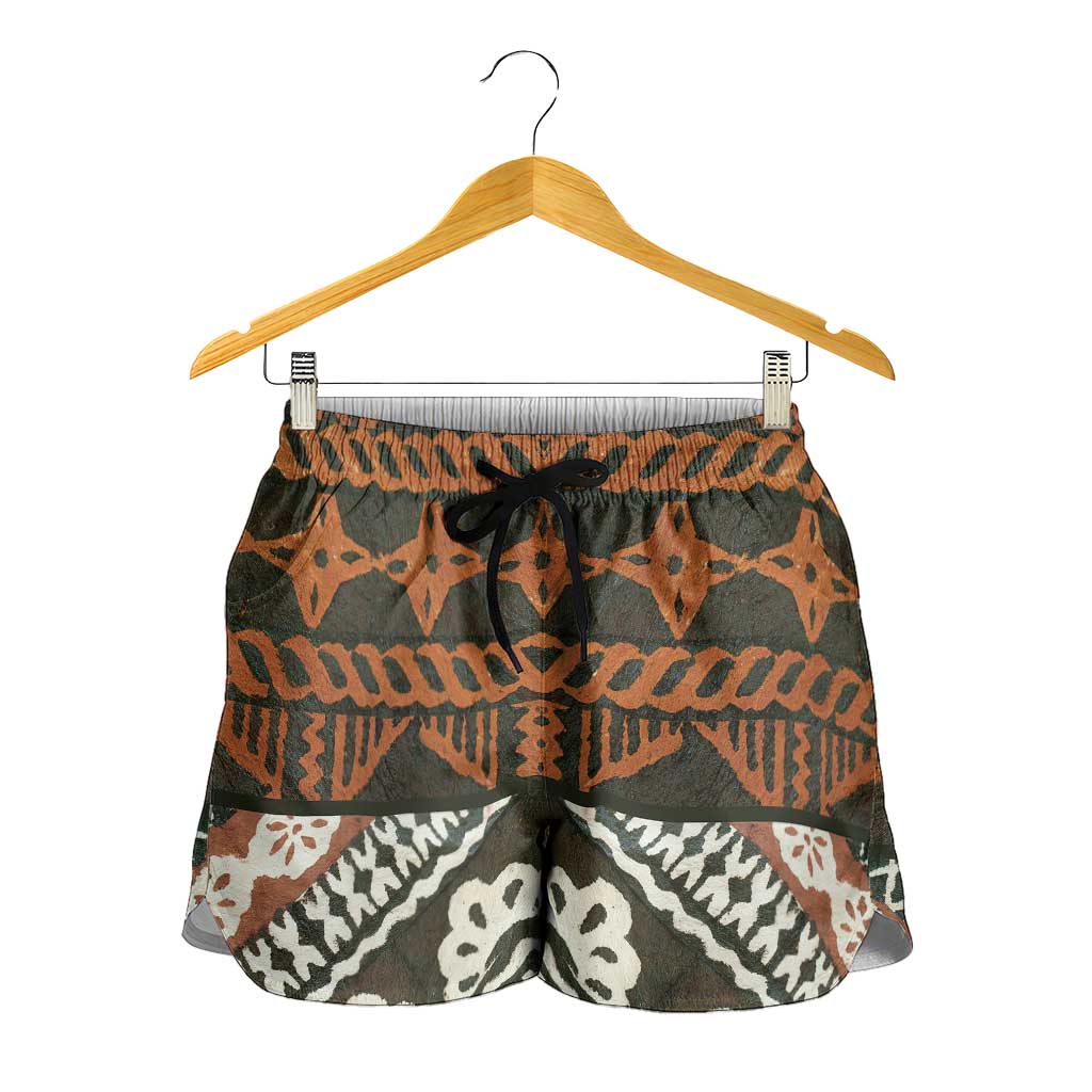 Bula Fiji Tapa Shorts for Women Fijian Masi Vintage Vibes - Polynesian Pride
