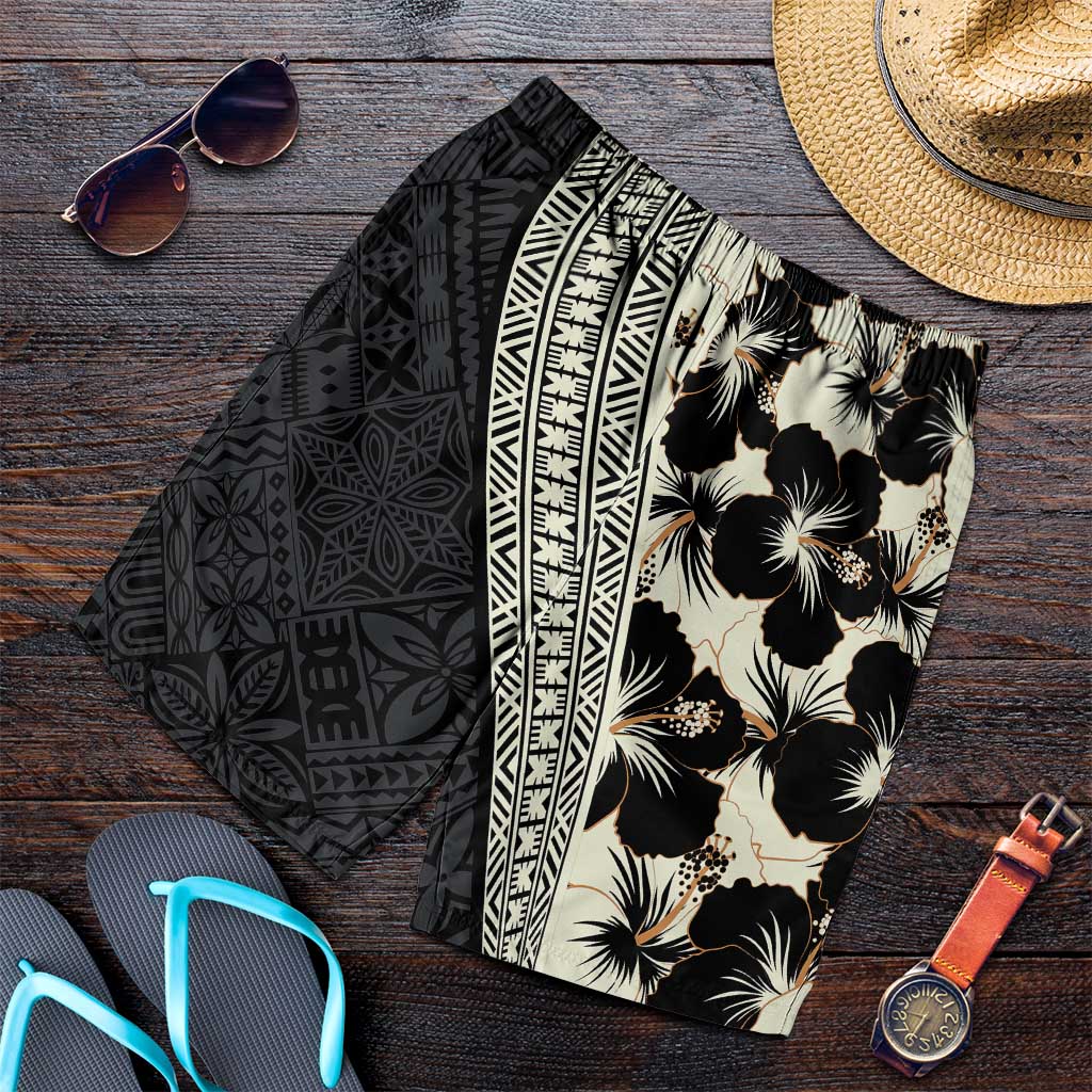 Bula Hibiscus Festival Shorts for Men Tapa Pattern Half Style - Polynesian Pride