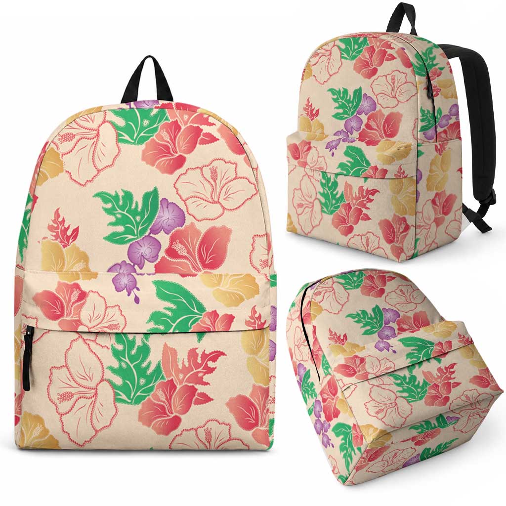 Colorful Aloha Hawaii Hibiscus Orchid Seamless Backpack