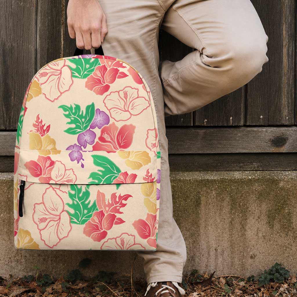 Colorful Aloha Hawaii Hibiscus Orchid Seamless Backpack