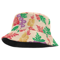 Colorful Aloha Hawaii Hibiscus Orchid Seamless Bucket Hat
