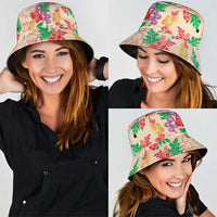 Colorful Aloha Hawaii Hibiscus Orchid Seamless Bucket Hat
