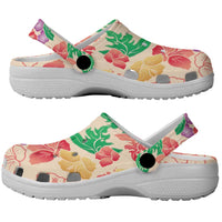 Colorful Aloha Hawaii Hibiscus Orchid Seamless Clogs Shoes