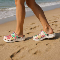 Colorful Aloha Hawaii Hibiscus Orchid Seamless Clogs Shoes