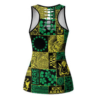 Cook Islands Mere Kiritimiti Hollow Tank Top Pacific Patchwork Xmas Vibes - Polynesian Pride