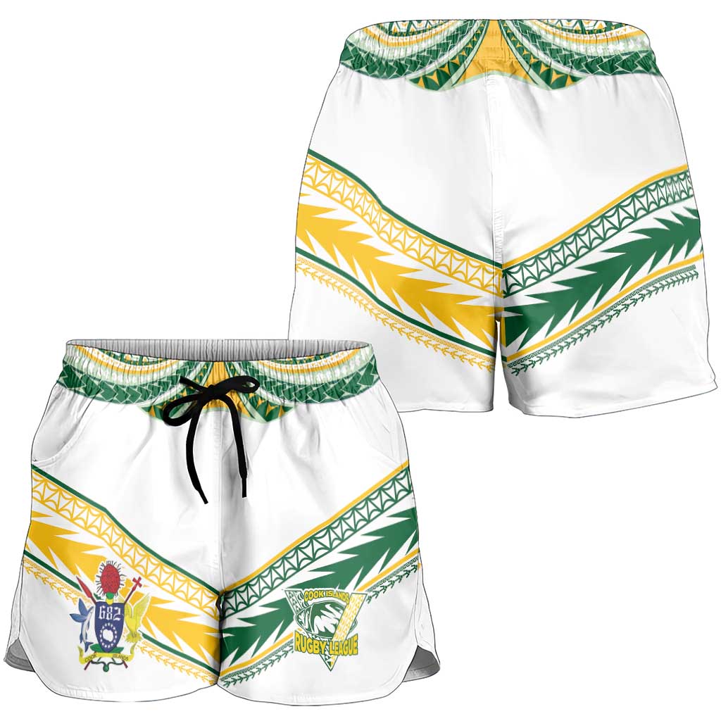 Cook Islands Rugby Shorts for Women Six Eight Two to The World - Tatau Tribal Motif