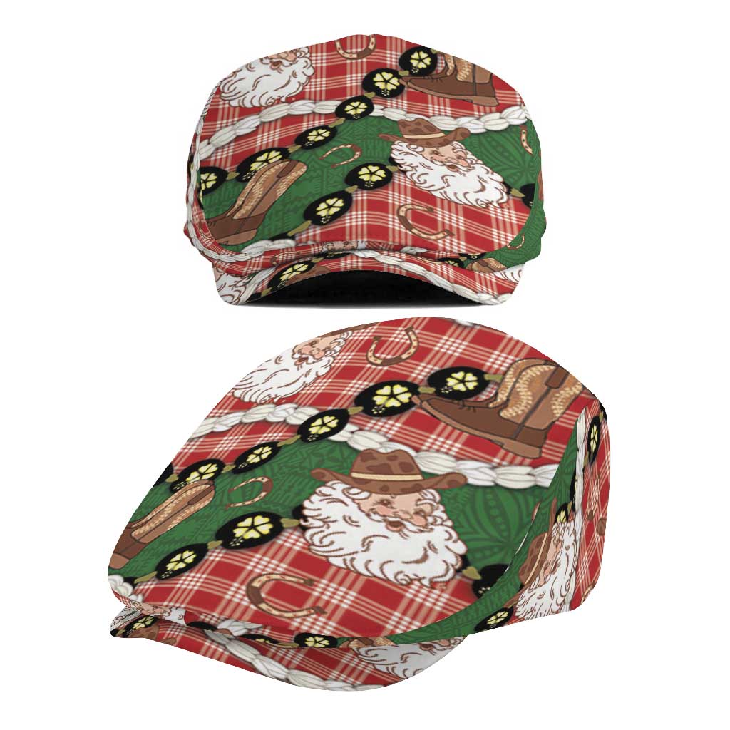 Cowboy Hawaii Mele Kalikimaka Jeff Hat Paniolo Kukui Nut Pikake Lei Red Version - Polynesian Pride