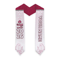 Custom Adi Cakobau School Graduation Stole With Fijian Tapa Pattern
