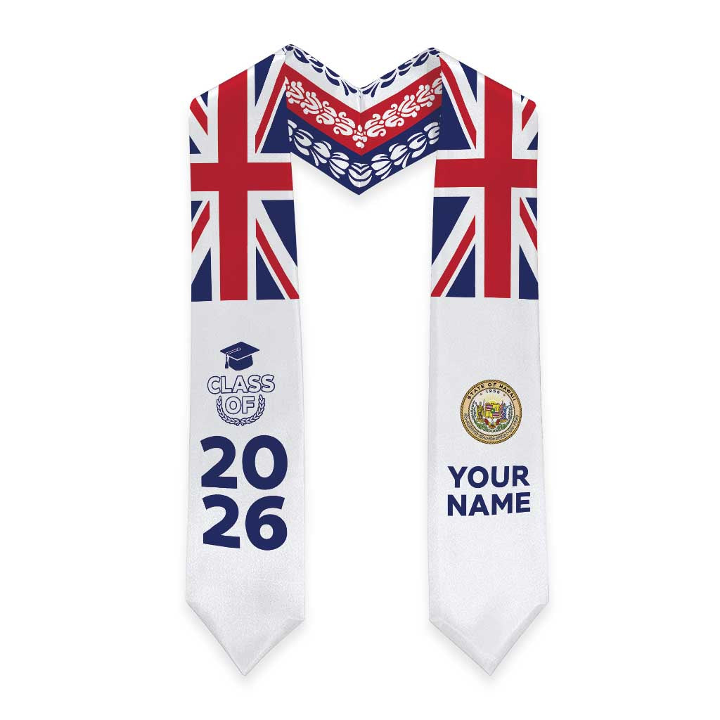 Custom Aloha Hawaii Graduation Stole Hawaiian Flag With Leis