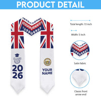 Custom Aloha Hawaii Graduation Stole Hawaiian Flag With Leis
