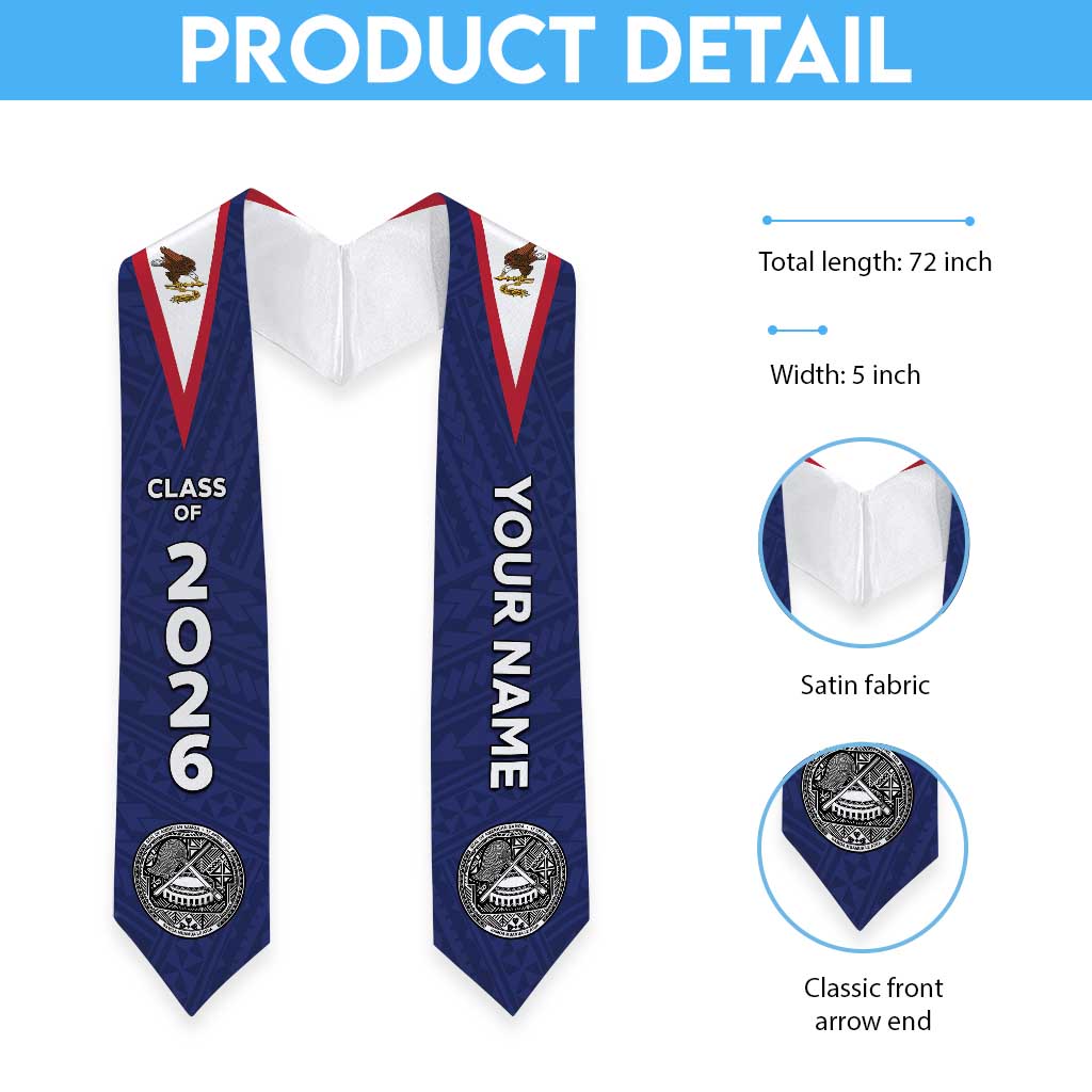 Custom American Samoa Graduation Stole Polynesian Pattern