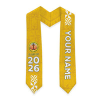 Custom Anastasis College Graduation Stole Tongan Ngatu Pattern