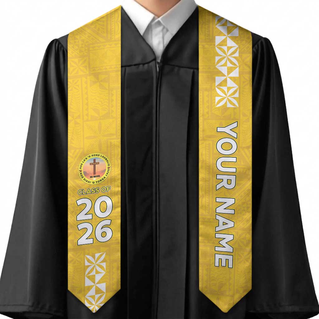 Custom Anastasis College Graduation Stole Tongan Ngatu Pattern