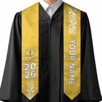 Custom Anastasis College Graduation Stole Tongan Ngatu Pattern
