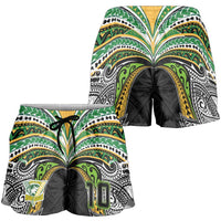 Custom Cook Islands Rugby League Shorts for Women Tatau Tribal Motifs-Black Color - Polynesian Pride