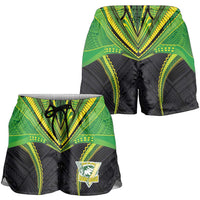 Custom Cook Islands Rugby Shorts for Women Tatau Art Sport Style Black Color