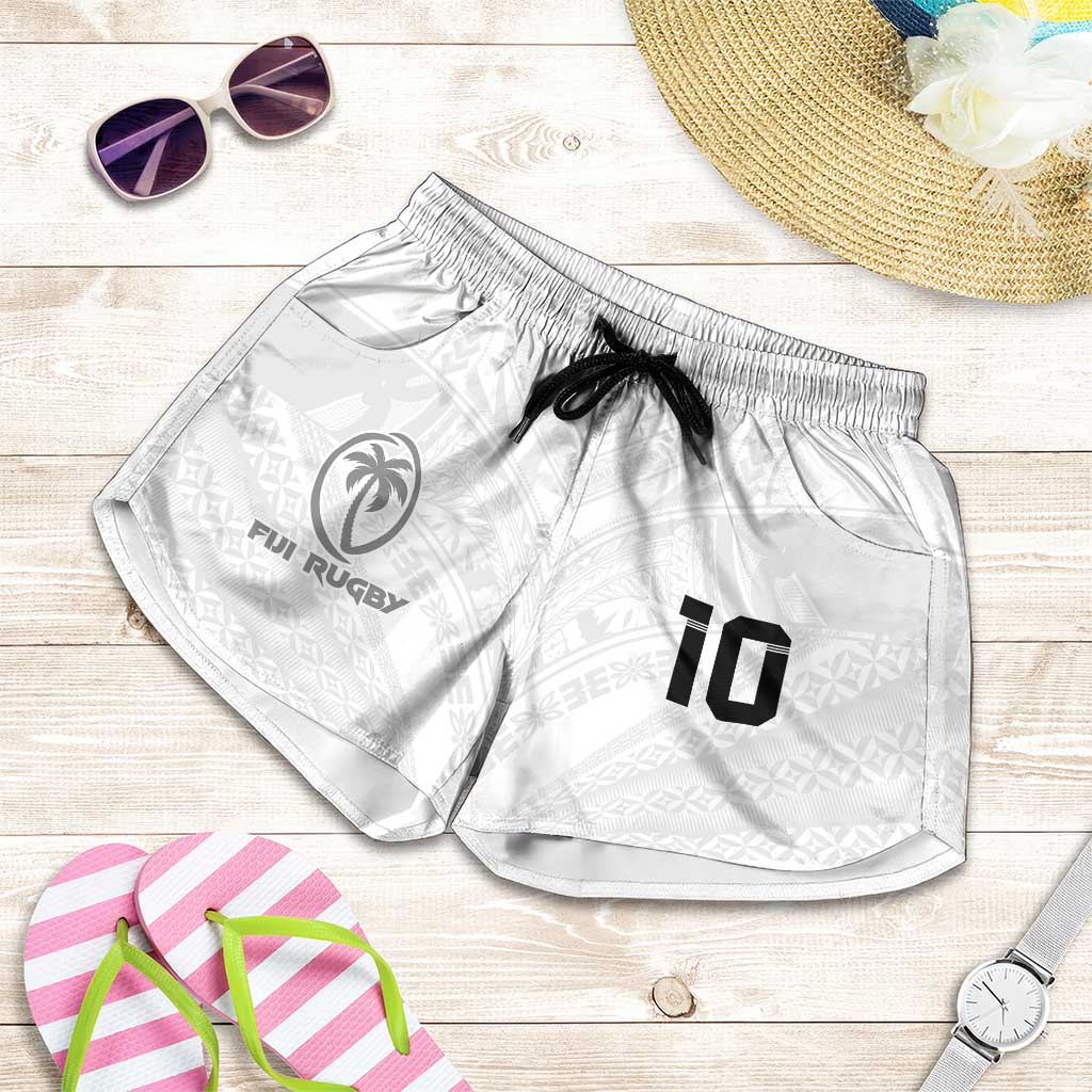 Custom Fiji Rugby Shorts for Women Tapa Tribal Motifs Sporty Style - Polynesian Pride